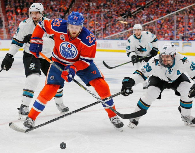 NHL: Stanley Cup Playoffs-San Jose Sharks at Edmonton Oilers